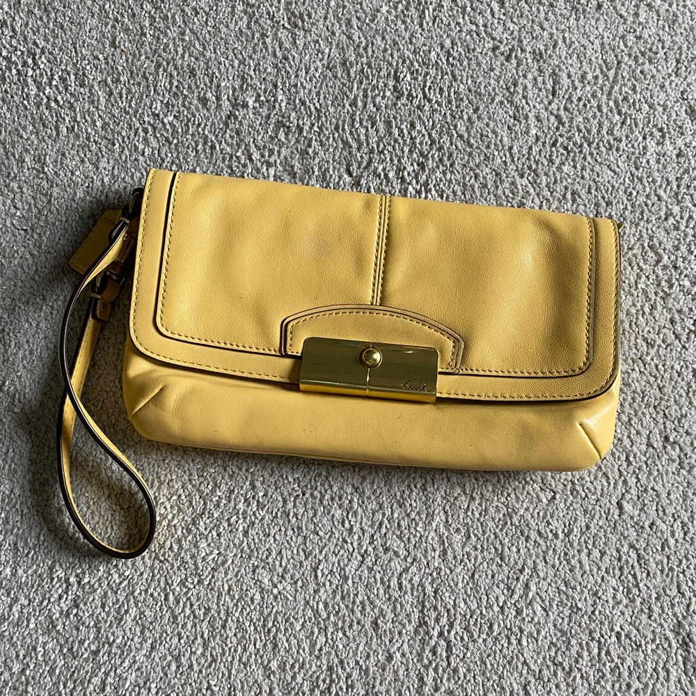 Yellow coach wristlet